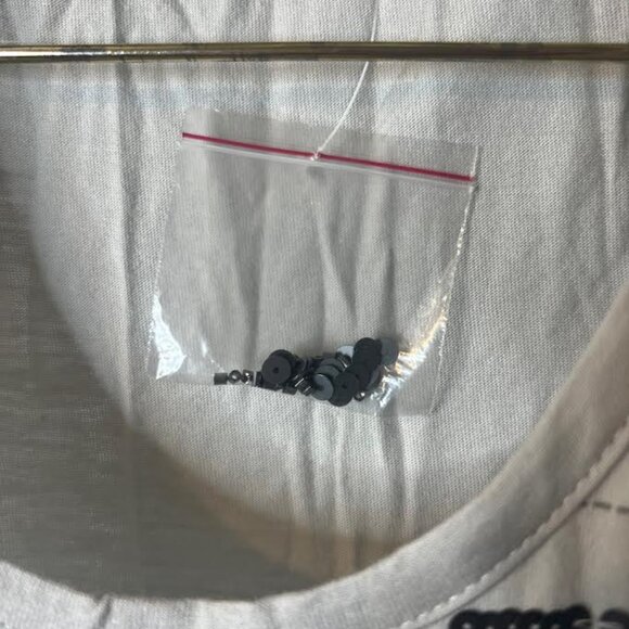 NWT LOGO Lavish Beaded Mini Dress is Gray - Size XS - Picture 4 of 7